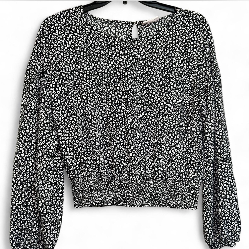 SO Black and White Patterned Blouse